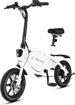 Effortless ANCHEER 14” Folding Electric Bike for Commuters